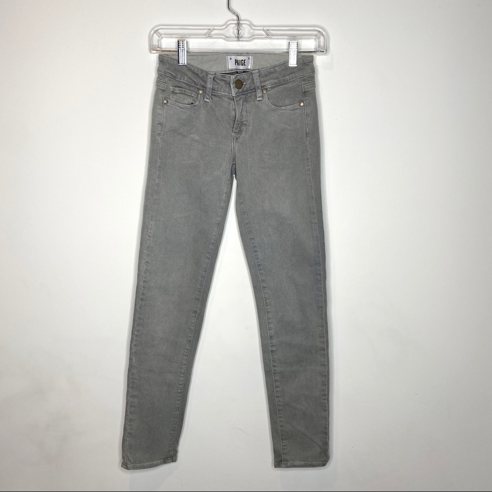 Paige Skyline Ankle Peg Skinny Jeans Womens Size 23 Green Gray Denim